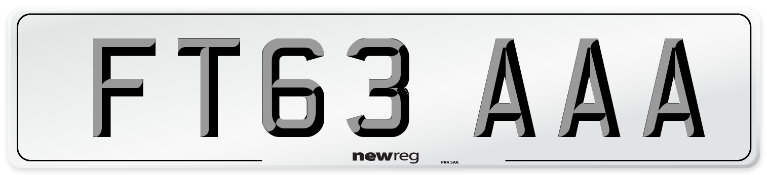 FT63 AAA Number Plate from New Reg